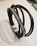 Zipper leather bracelet