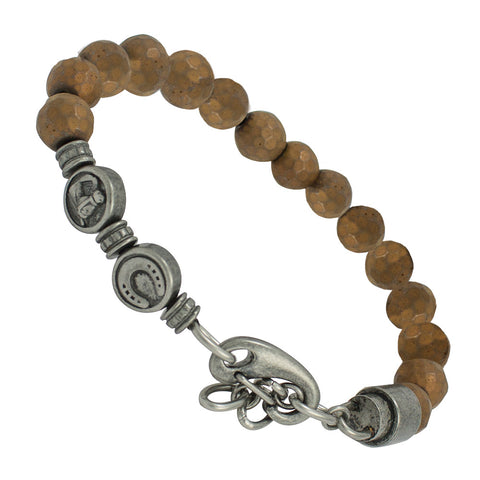 Brown Stainless steel beads bracelet